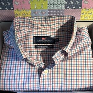 Vineyard Vines Casual Blue and Pink Classic Fit Murray Shirt Men’s XS + gift box